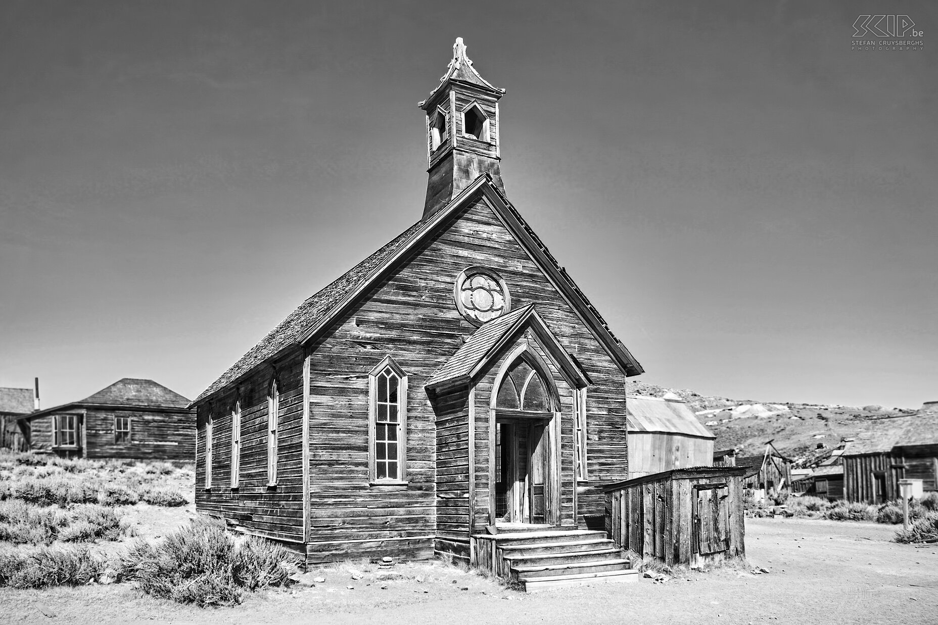 Bodie - Kerk In 1859 werd er goud ontdekt door de goudzoeker W.S. Bodey waar de plaats zijn naam van kreeg. Nu is het een National Historic Landmark. Stefan Cruysberghs